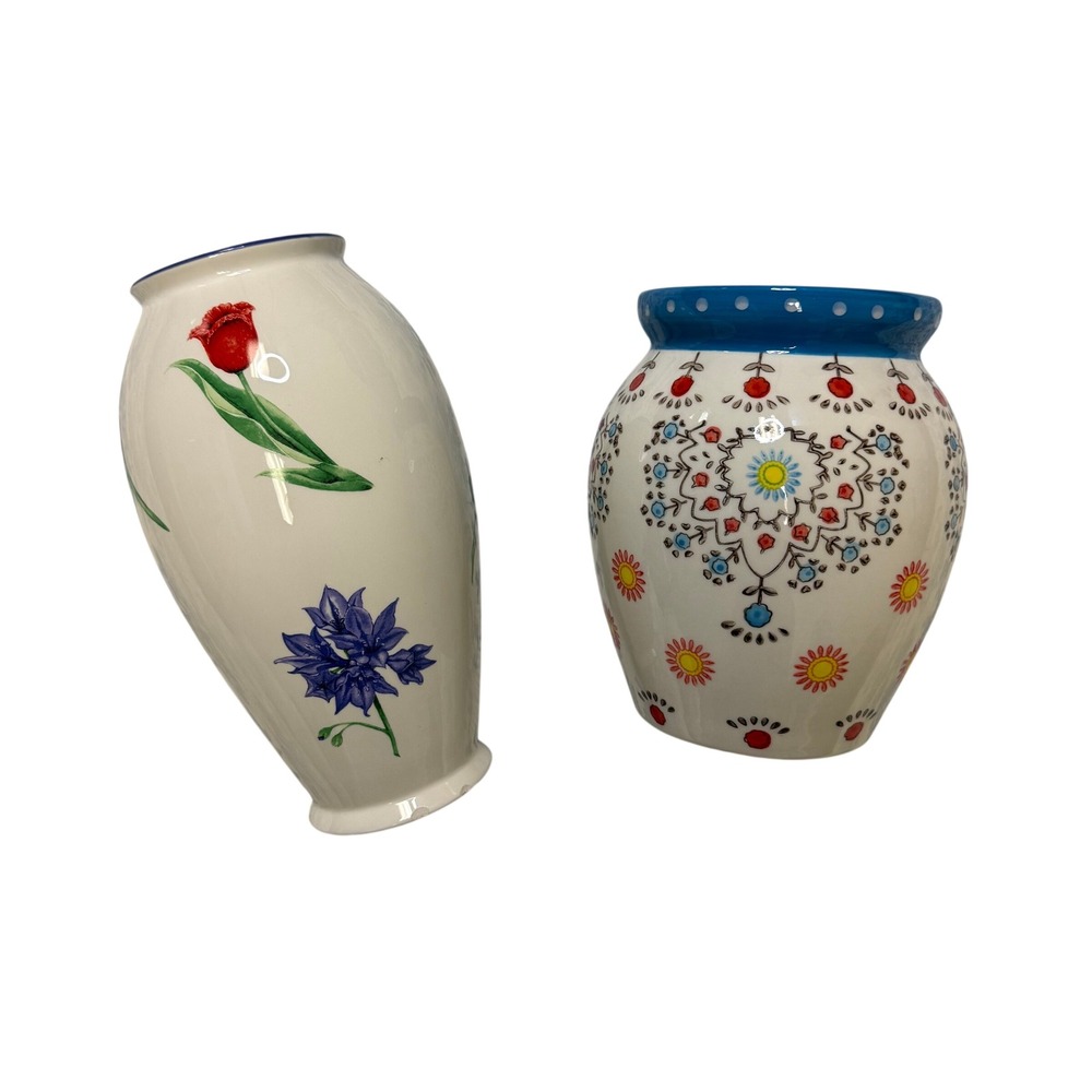 Floral Art Vase Set of 2